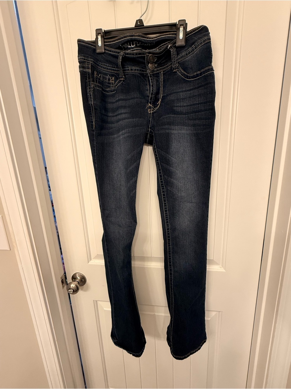 Wallflower Dark Indigo Bootcut Jeans - Slim Mid Rise